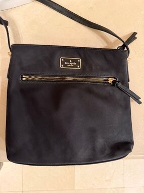 kate spade Black Nylon Crossbody with Gold Hardware